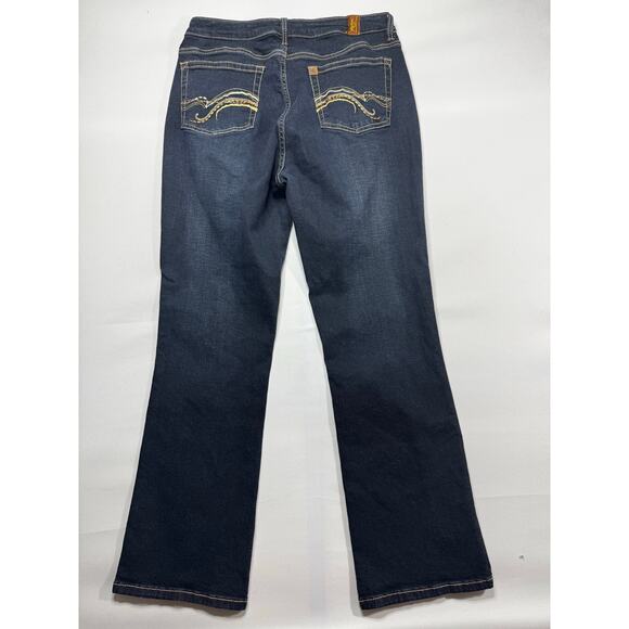 Aura by Wrangler Women's Straight Leg Blue Denim Jeans - Size 10S (32x29.5) - Picture 2 of 4